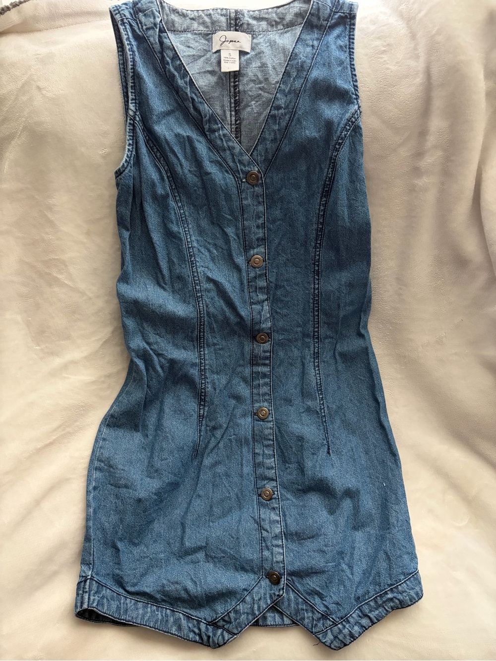 Japna Blue Denim Button-Front Mini Dress